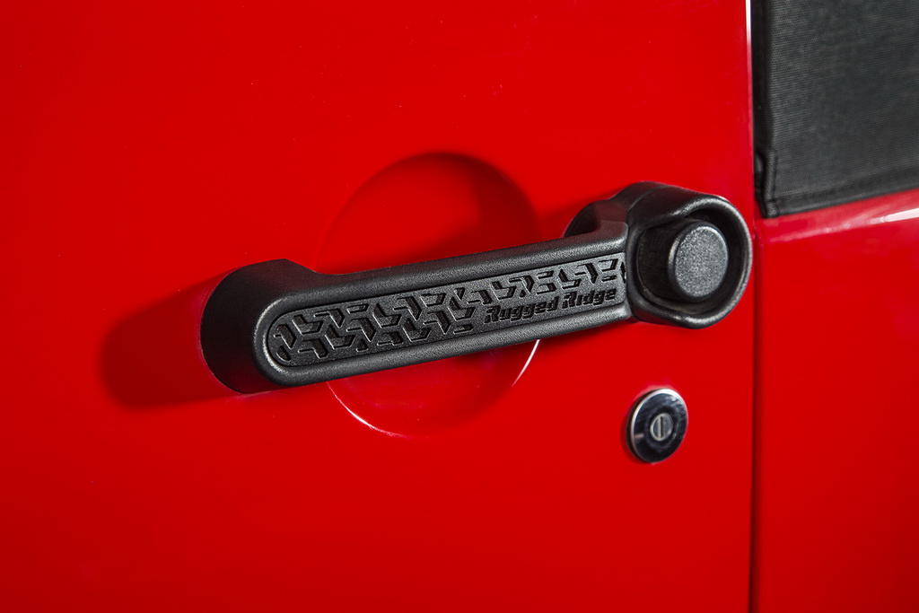 Elite Door Handle Inserts, Black Tread; 07-18 JK, 4 Door - 4