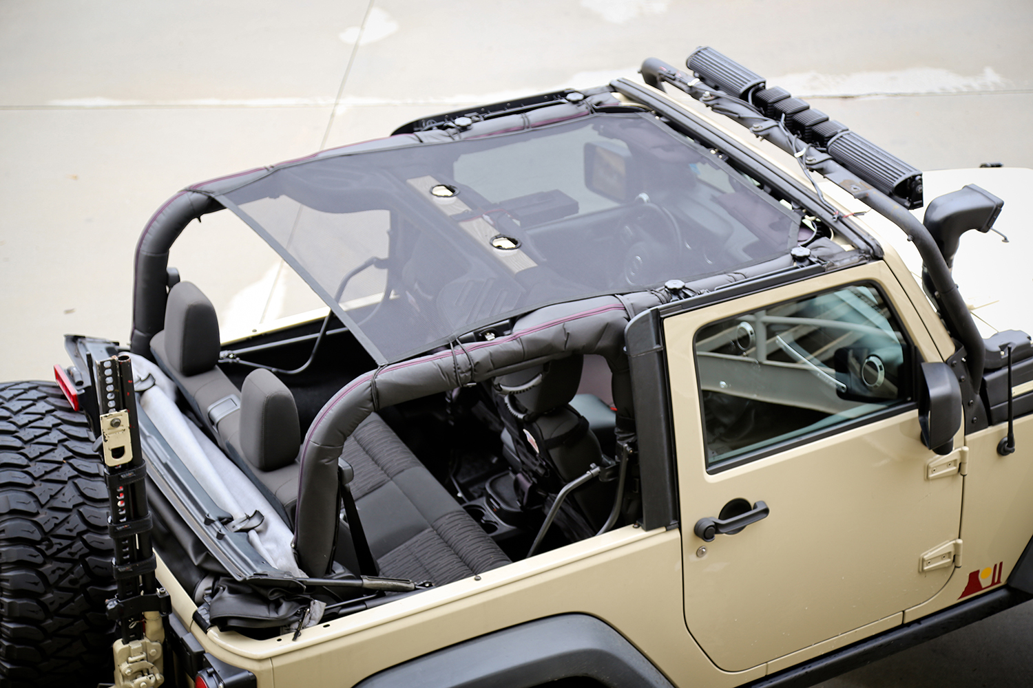 Osłona przeciwsłoneczna, czarna, 2-drzwiowy, 07-15 Jeep Wrangler JK