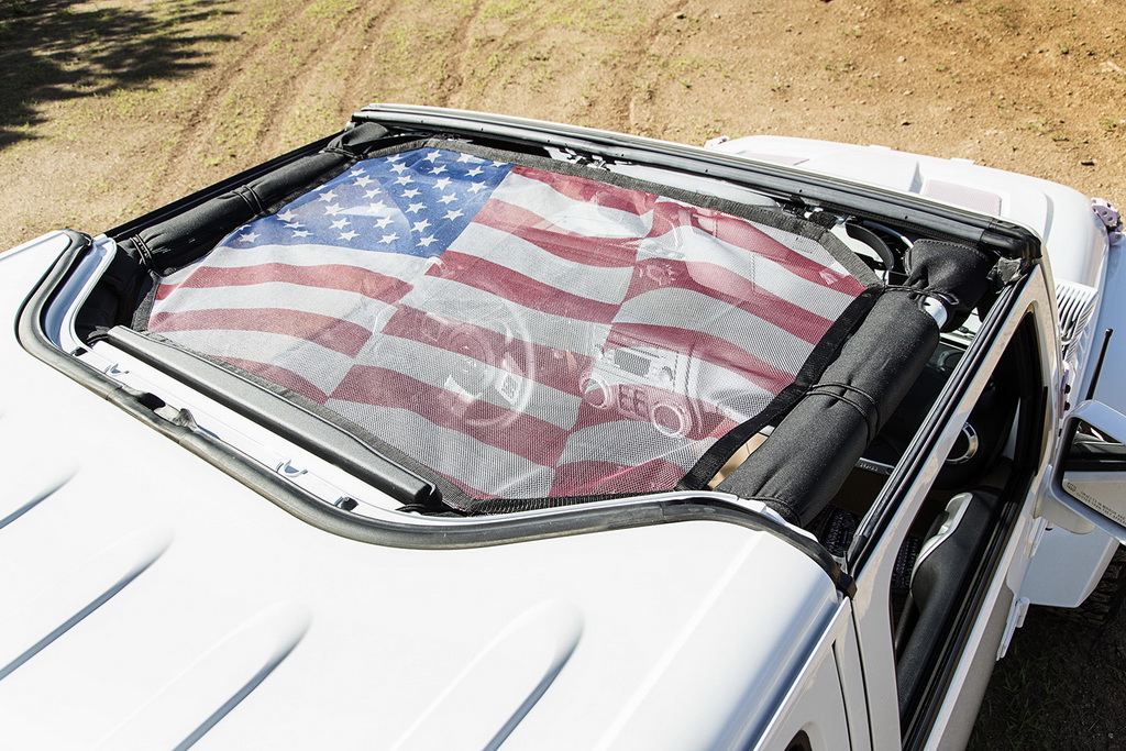 Hard Top Sun Shade, Front, Flag; 07-18 Jeep Wrangler JK/JKU - 5