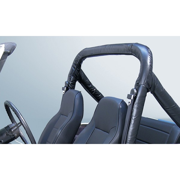 Roll Bar Cover Kit, Full, Black Denim; 78-91 Jeep CJ/Wrangler YJ
