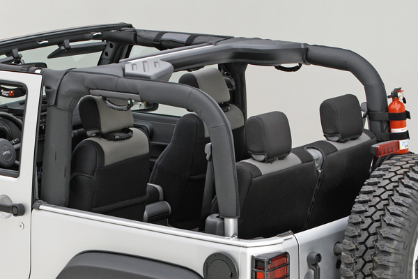 Roll Bar Cover, Black Vinyl; 07-18 Jeep Wrangler JK
