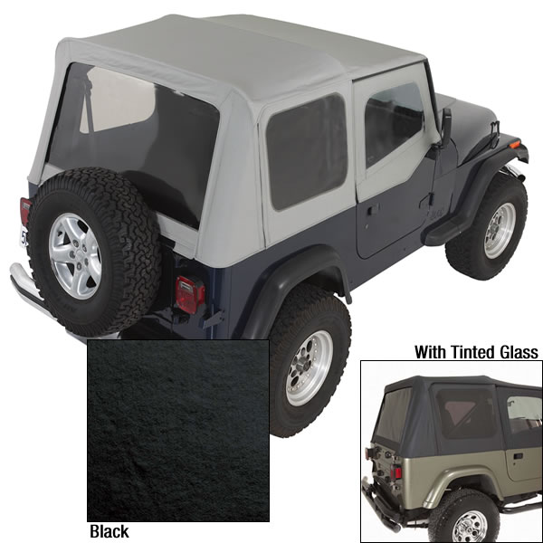 Miękki dach Z poszyciem drzwi black denim 88-95 Jeep Wrangler YJ