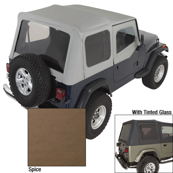 Soft Top, Door Skins, Spice, Tinted Windows; 88-95 Jeep Wrangler YJ - 1