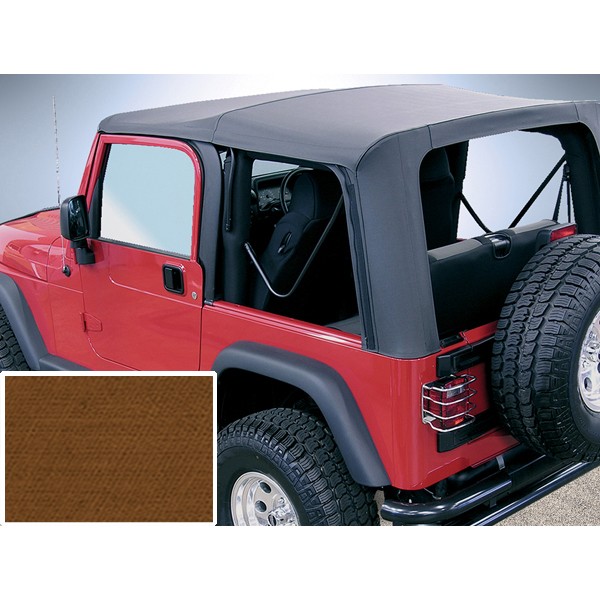 Soft Top, Dark Tan, Clear Windows; 97-02 Jeep Wrangler TJ - 1