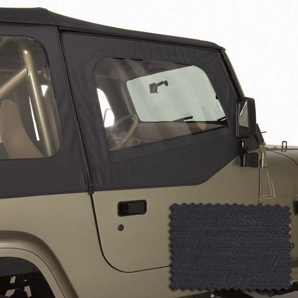 Door Kit, Upper, Black Denim; 88-95 Jeep Wrangler YJ