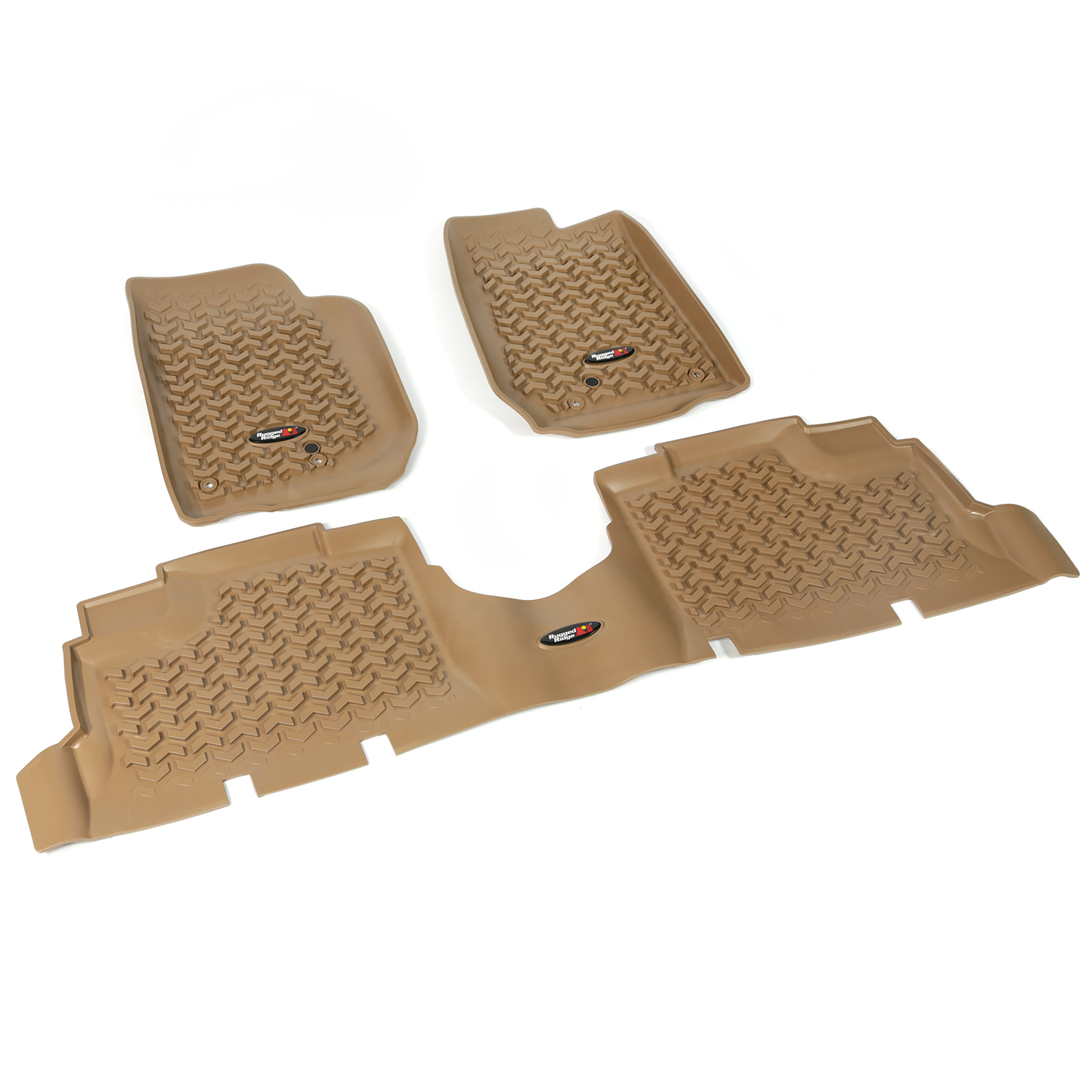 Floor Liner, Front/Rear; Tan, 2007-2018 Jeep Wrangler JK 4 Dr - 1