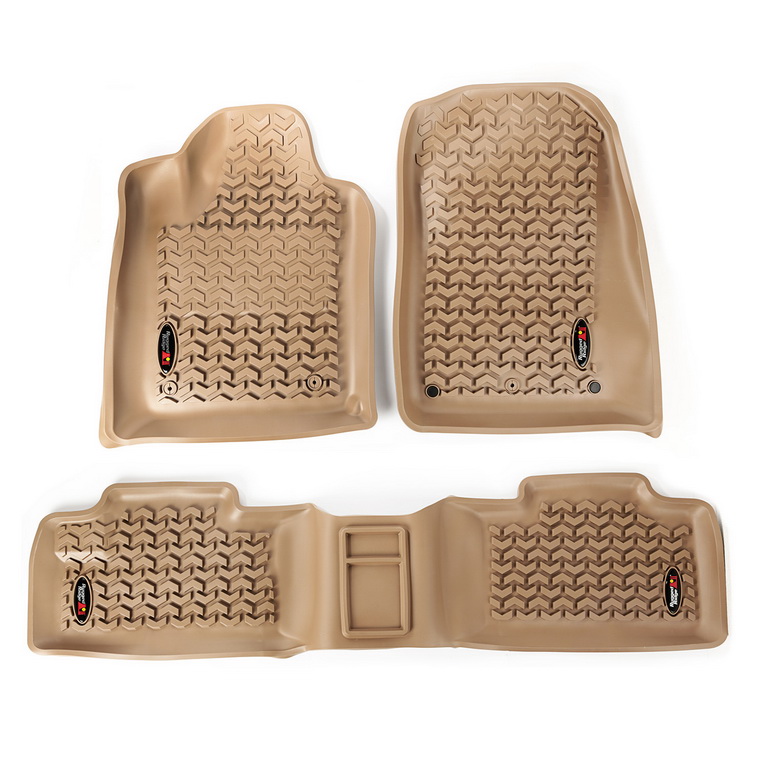 Floor Liner, Front/Rear; Tan, 2011-2019 Dodge / Jeep Durango / Grand Cherokee WK2  - 1