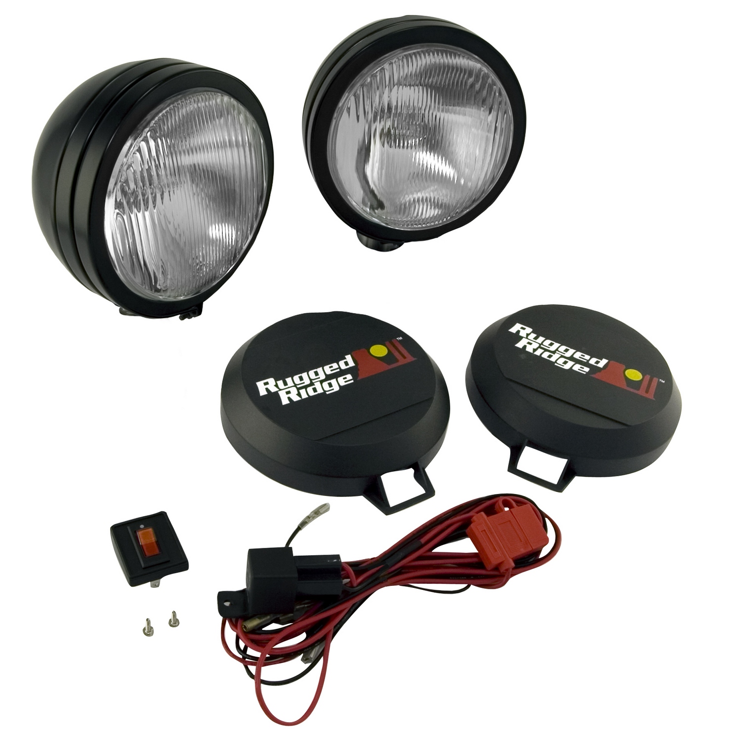 Light Kit, HID, 6 Inch, Round, Black, Steel Housing, 2 Piece