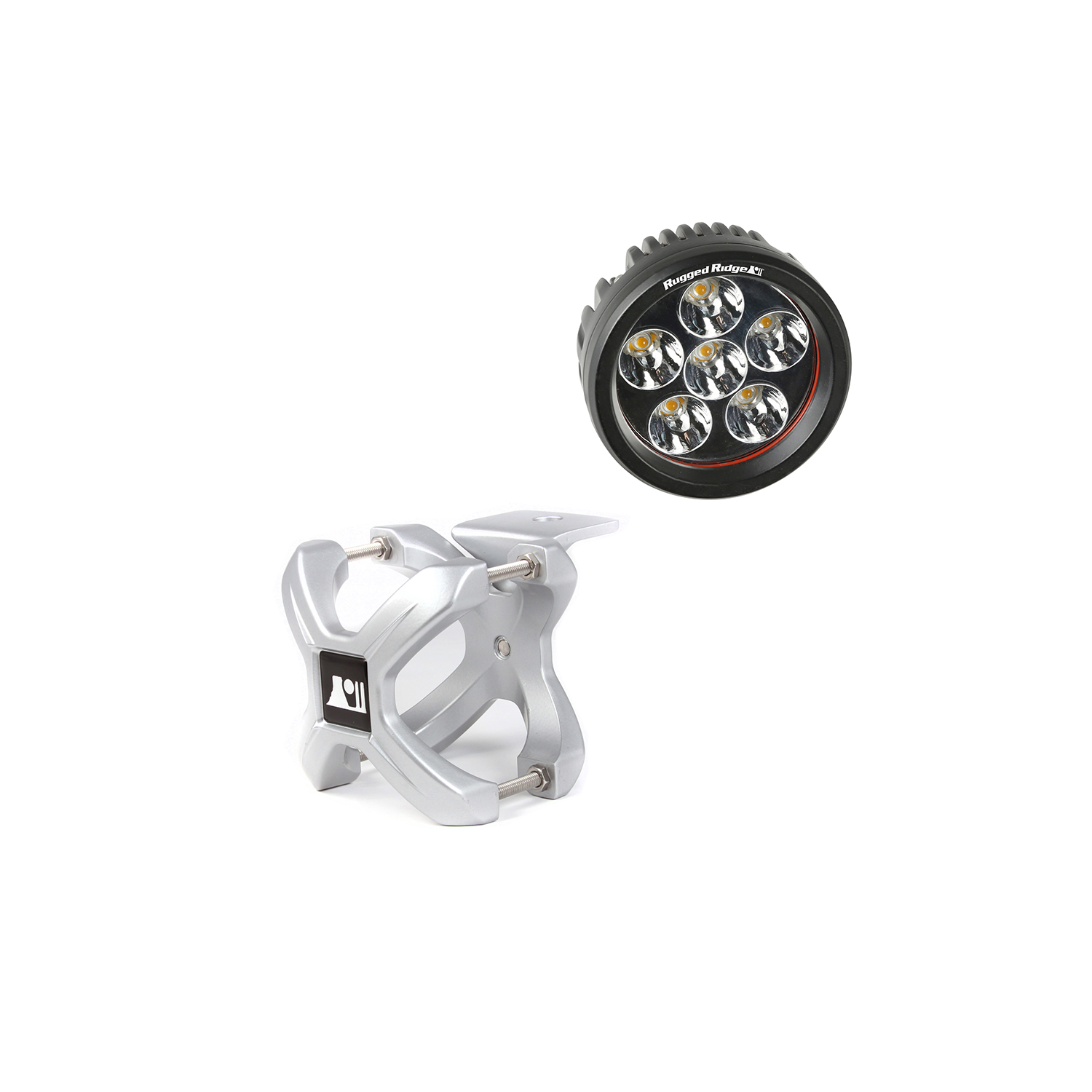 Light Kit, X-Clamp/Round LED, Large, Silver, 2 Piece