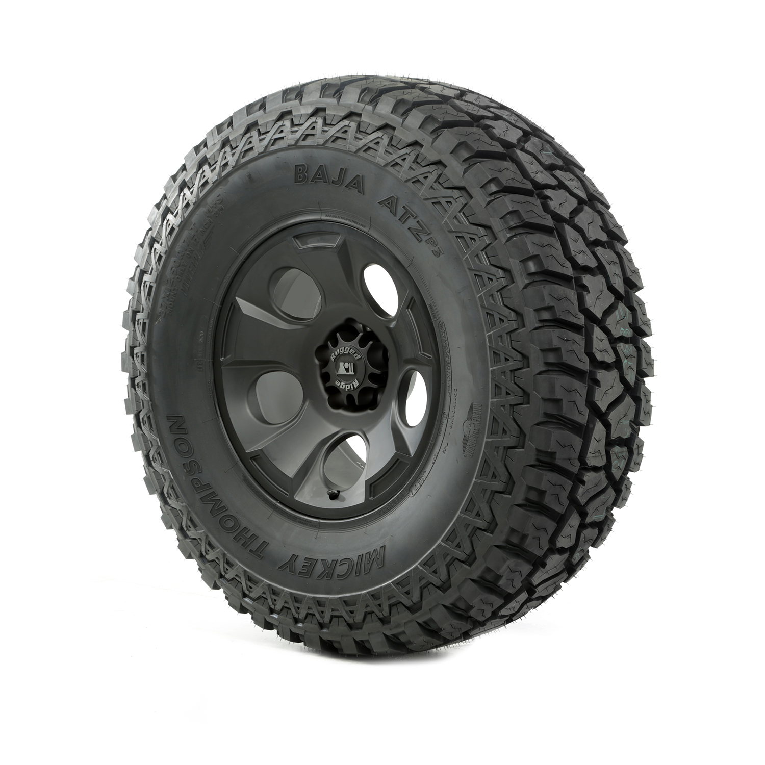 Wheel/Tire, Drakon, 17x9, Black Satin, 37x12.50x17 ATZ P3 - 1