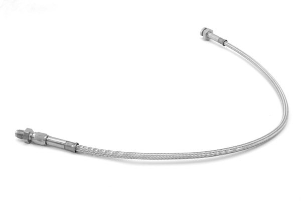 Brake Hose Kit, Front, Stainless Steel, Drum; 74-77 Jeep CJ5/CJ6 - 1