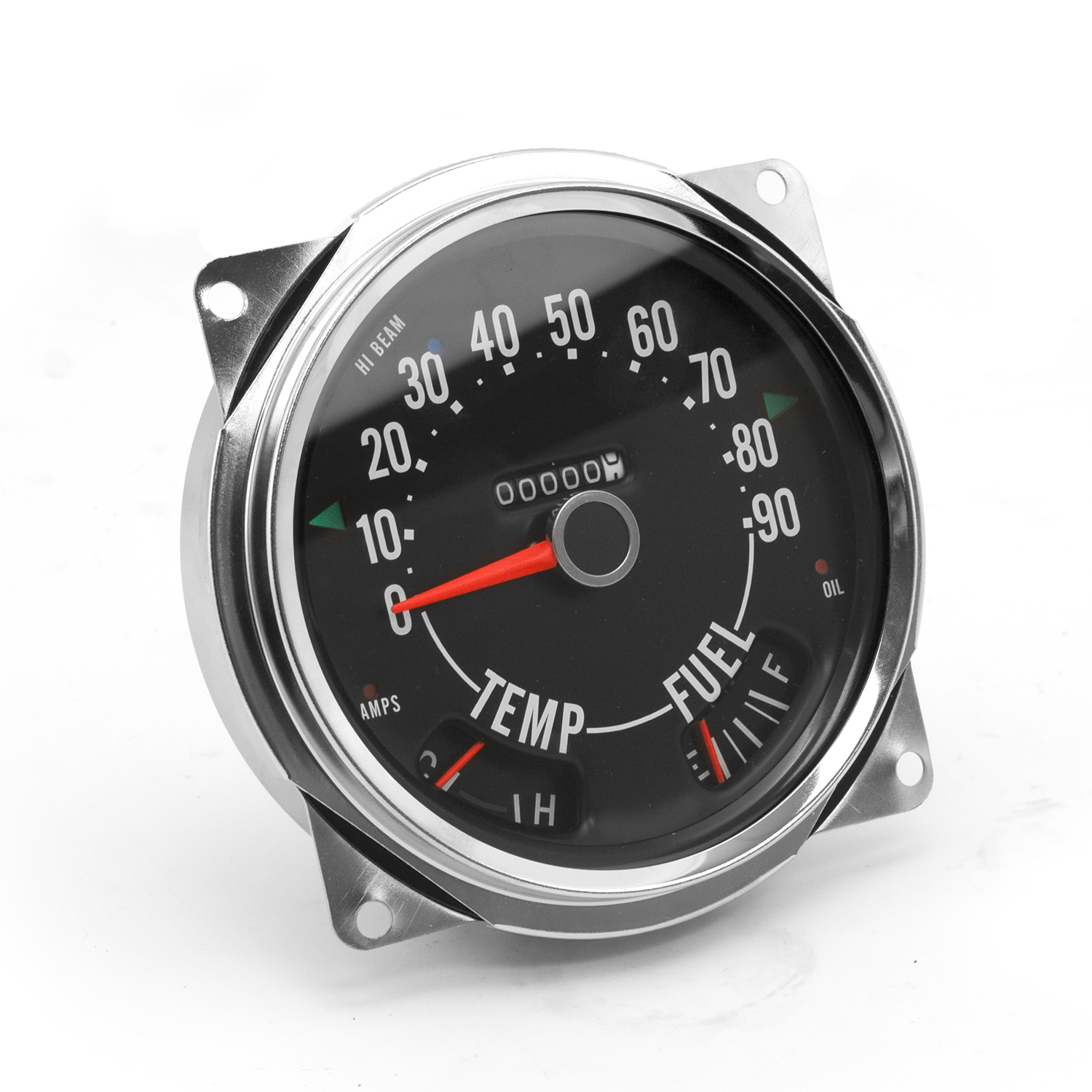 Speedometer Cluster, 0-90 MPH; 55-75 Jeep CJ5/CJ6/CJ7