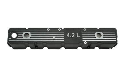 Engine Valve Cover, Logo, Aluminum, Black; 80-91 CJ/YJ/XJ/SJ, 4.2L - 1