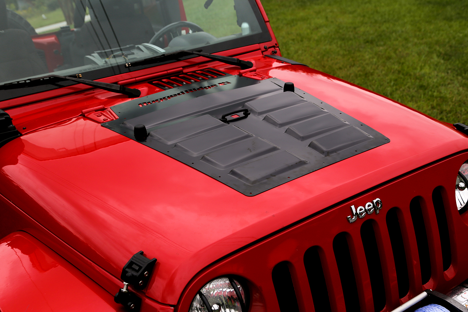Hood Vent Insert, Black; 07-18 Jeep Wrangler JK - 2