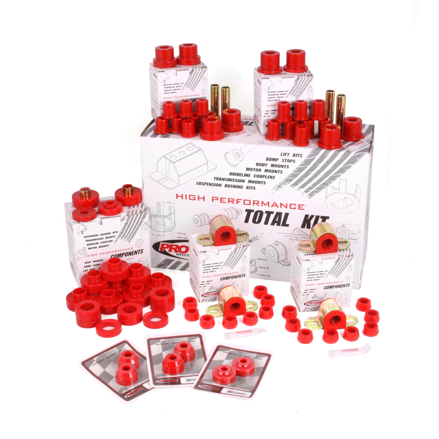 Suspension Bushing Kit, Polyurethane, Red; 76-79 Jeep CJ5/CJ7 - 1