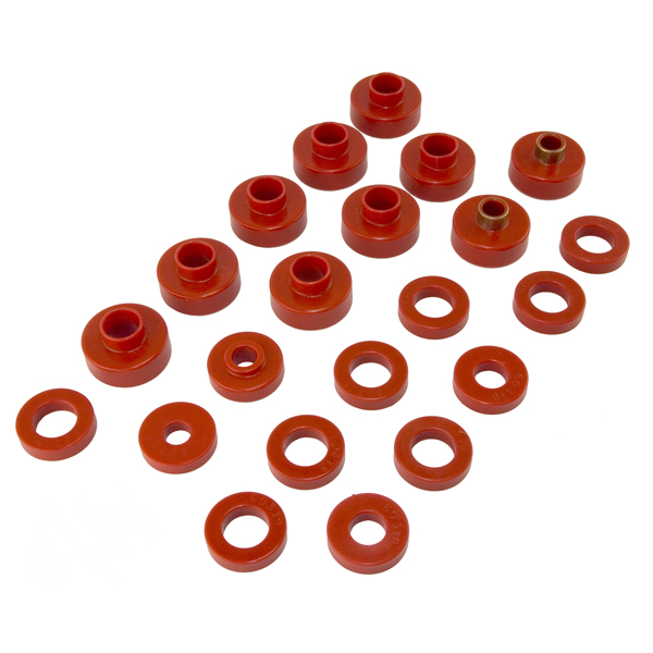 Body Mount Kit, Red, 22 Pieces; 76-79 Jeep CJ5/CJ7 - 1