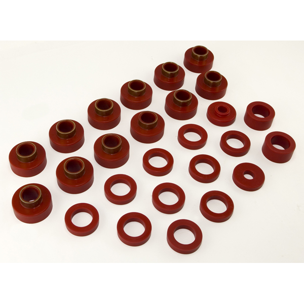 Body Mount Kit, Red, 26 Pieces; 81-86 Jeep CJ8