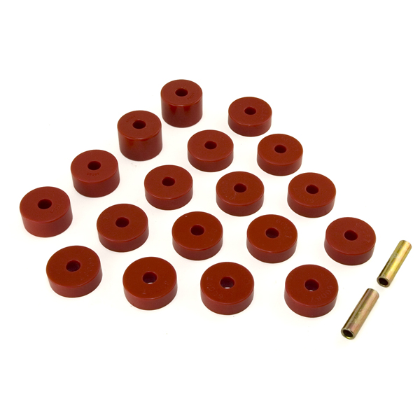 Body Mount Kit, Red; 20 Pieces; 74-75 Jeep CJ5/CJ6