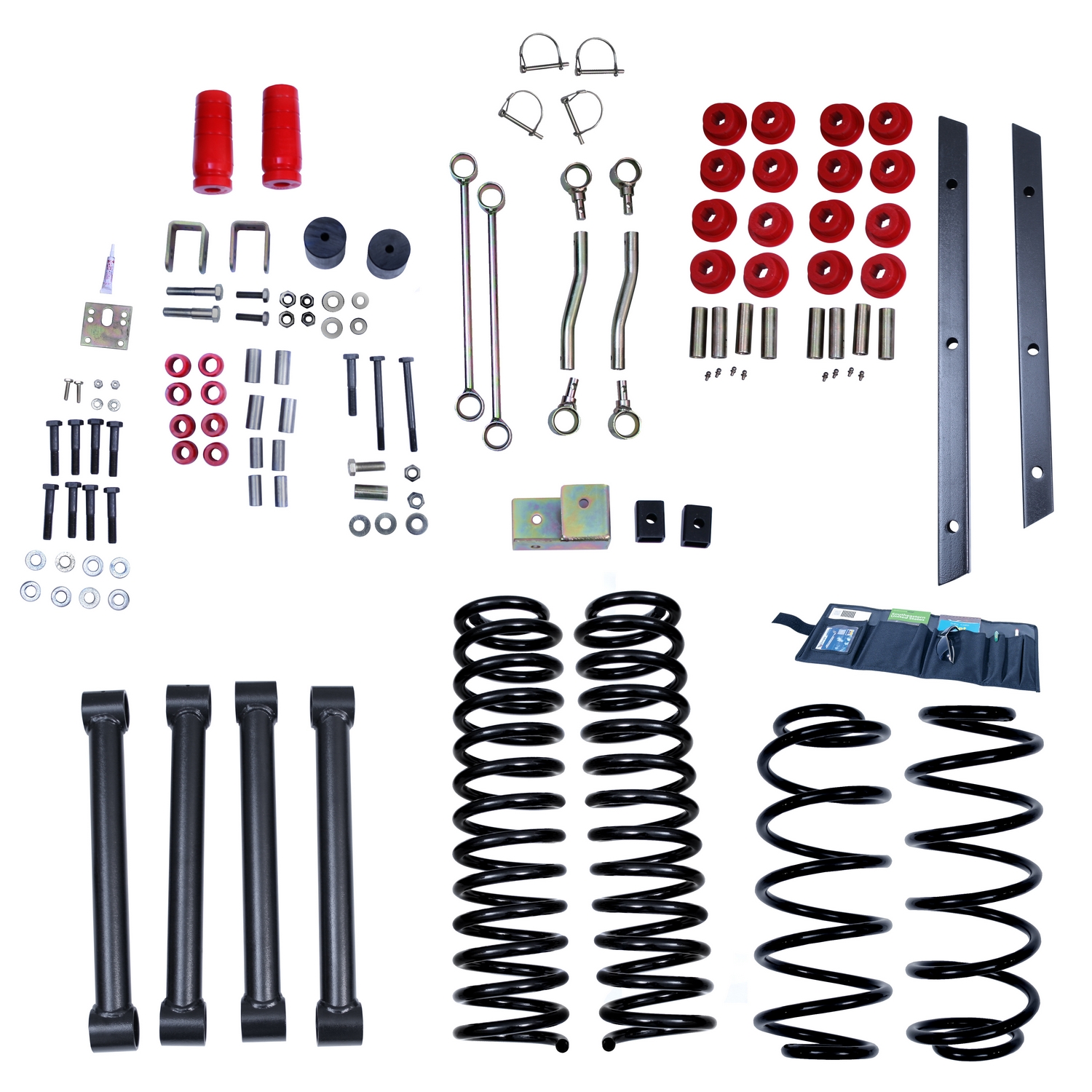 Suspension Lift Kit, 4 Inch, No Shocks; 97-02 Jeep Wrangler TJ - 1