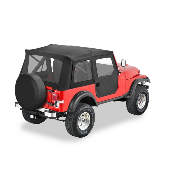 Plandeka ze stelażem Supertop z drzwiami Czarny Denim 55-75 Jeep CJ5 i M38-A1 - 1