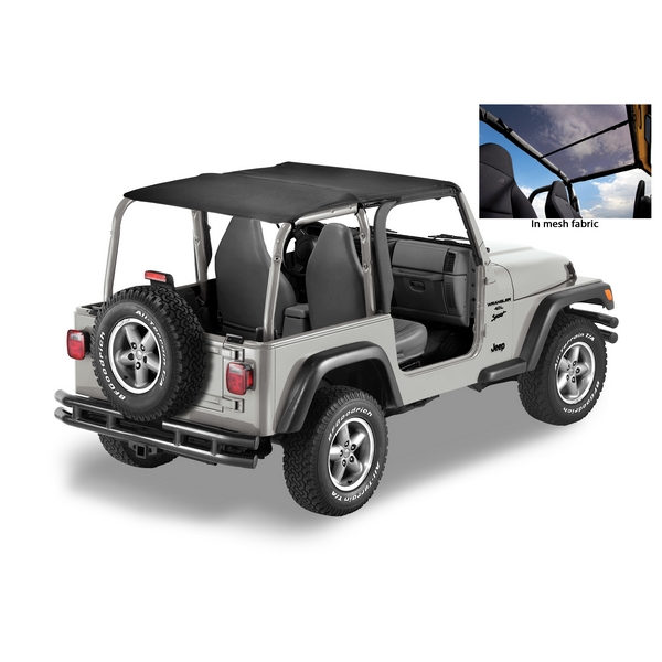 Daszek Safari Header Bikini Czarny Siatkowy 03-06 Jeep TJ Wrangler