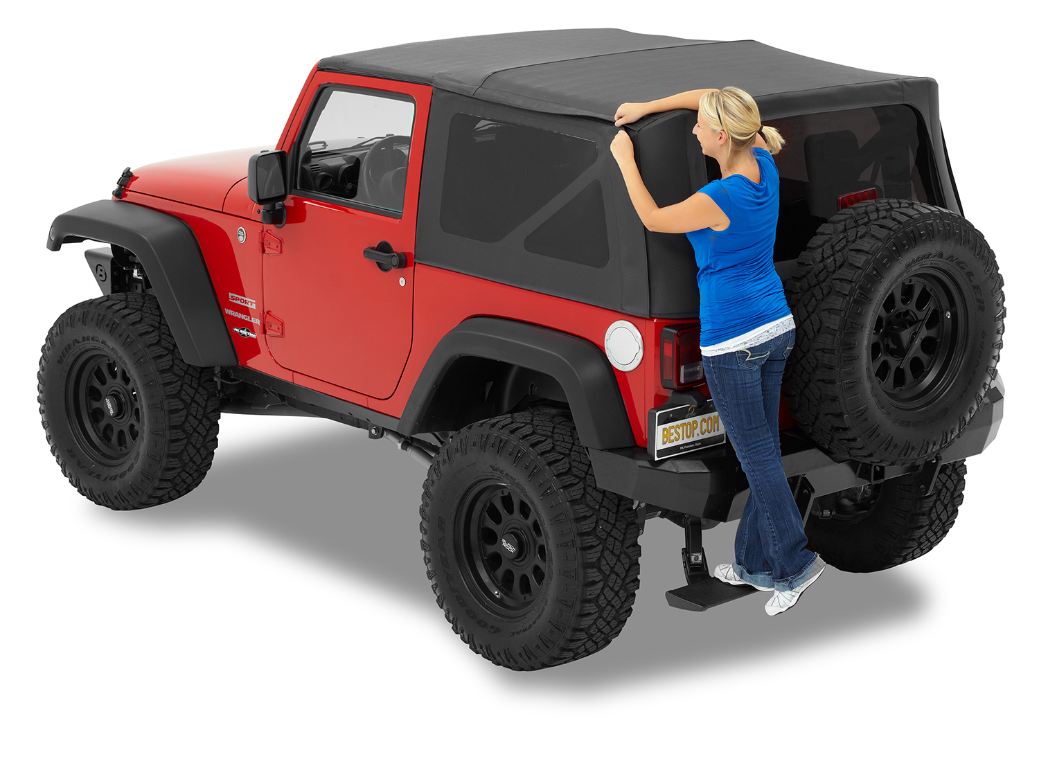 Plandeka ze stelażem Supertop NX Czarny Diamond 07-11 Jeep 2 drzwiowy JK Wrangler - 1