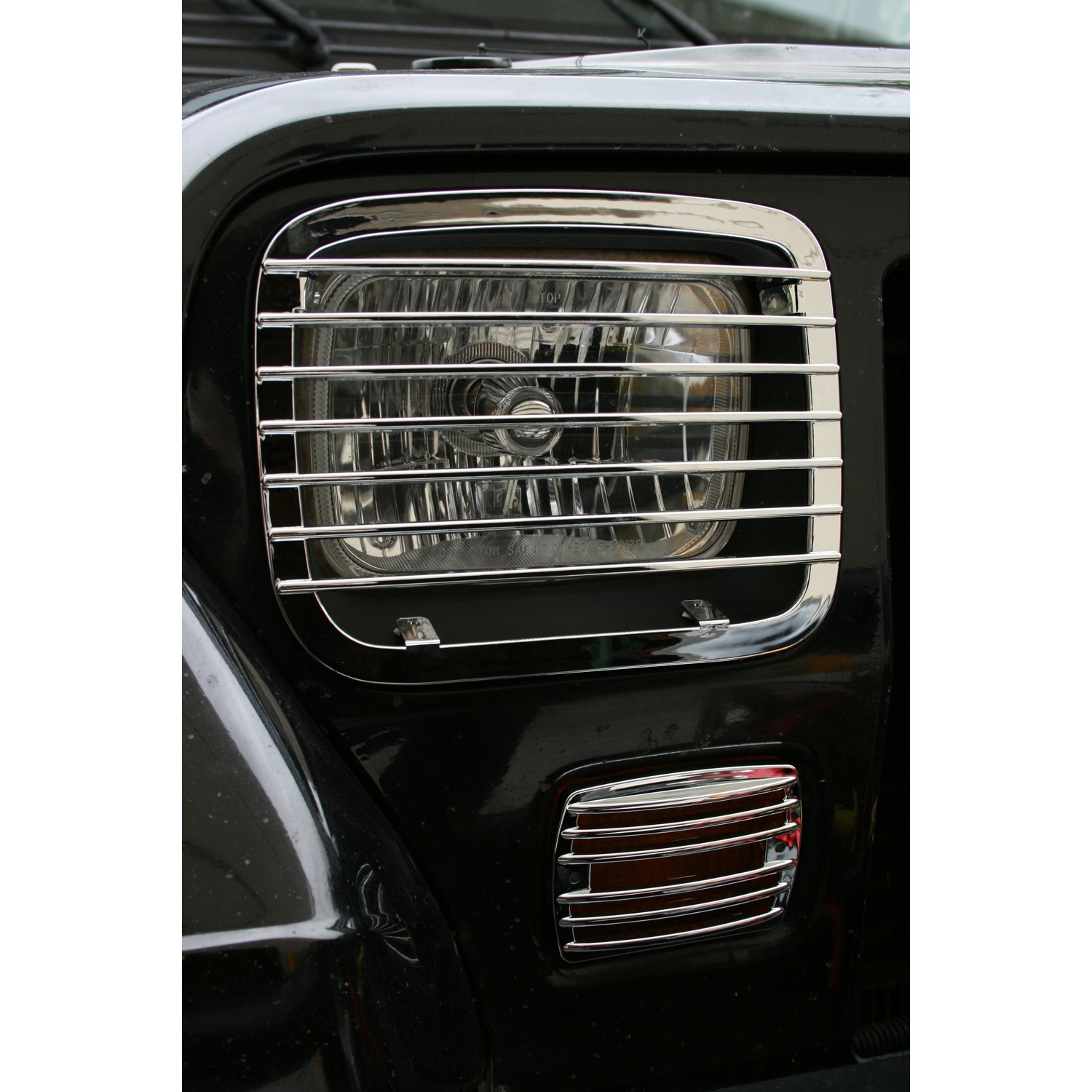 Headlight Euro Guards Chrome 87-95 Jeep YJ Wrangler - 1