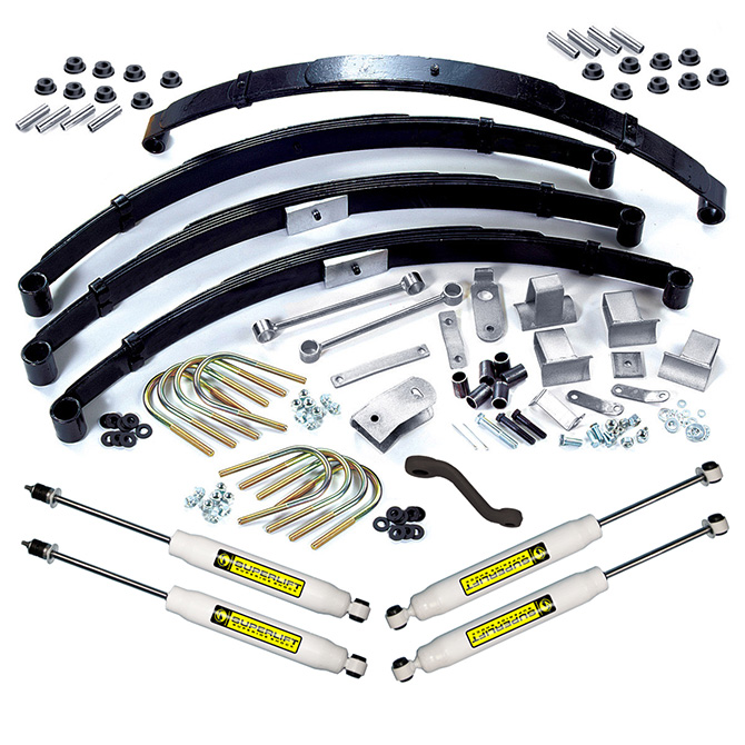 Zestaw liftu zawieszenia, 3.5 cala, z amortyzatorami; 87-95 Jeep Wrangler YJ - 1