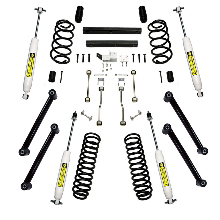 Zestaw liftu zawieszenia, 4 cale, z amortyzatorami; 03-06 Jeep Wrangler TJ - 1
