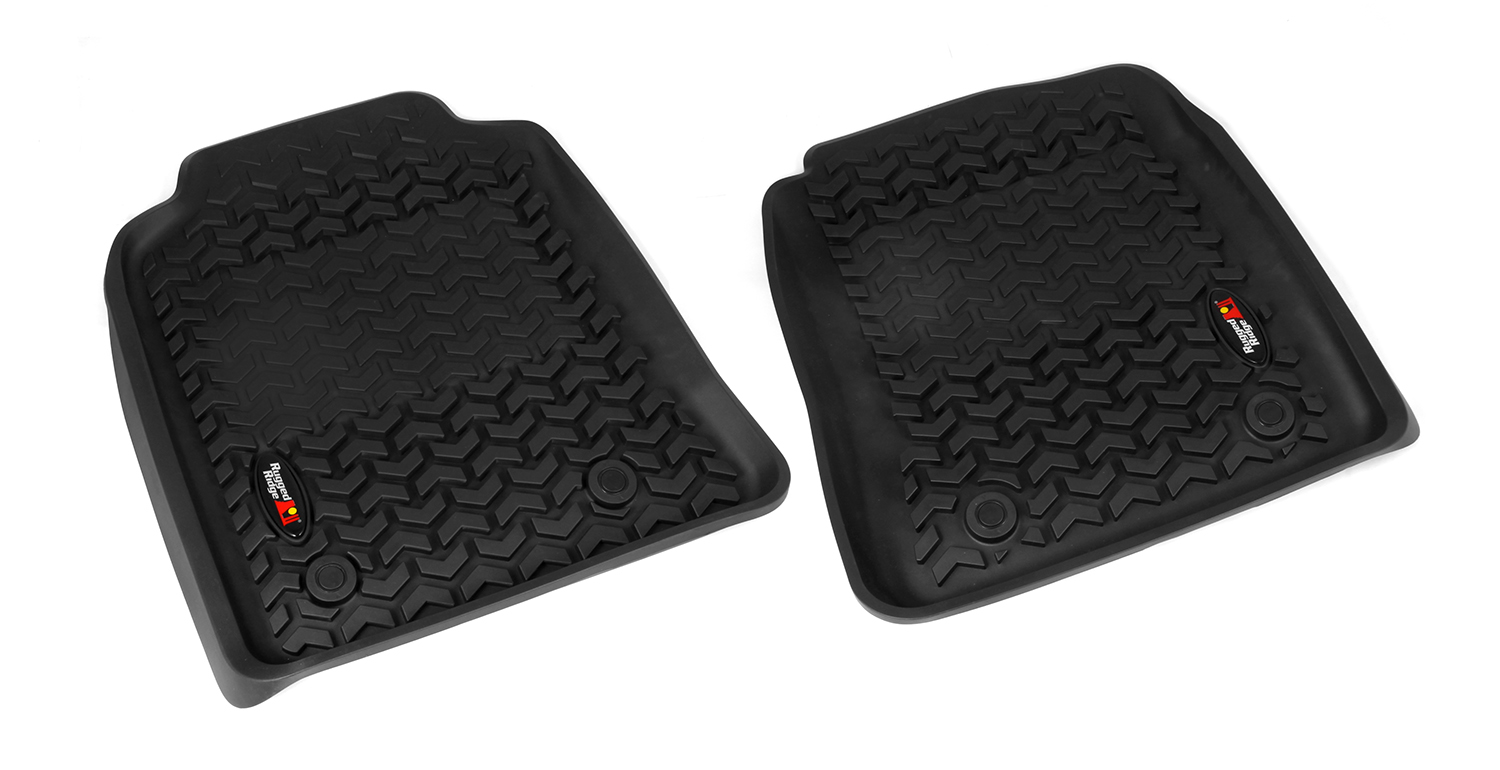 Floor Liner, Front; Black, 2012-2015 Toyota Hilux Double Cab 