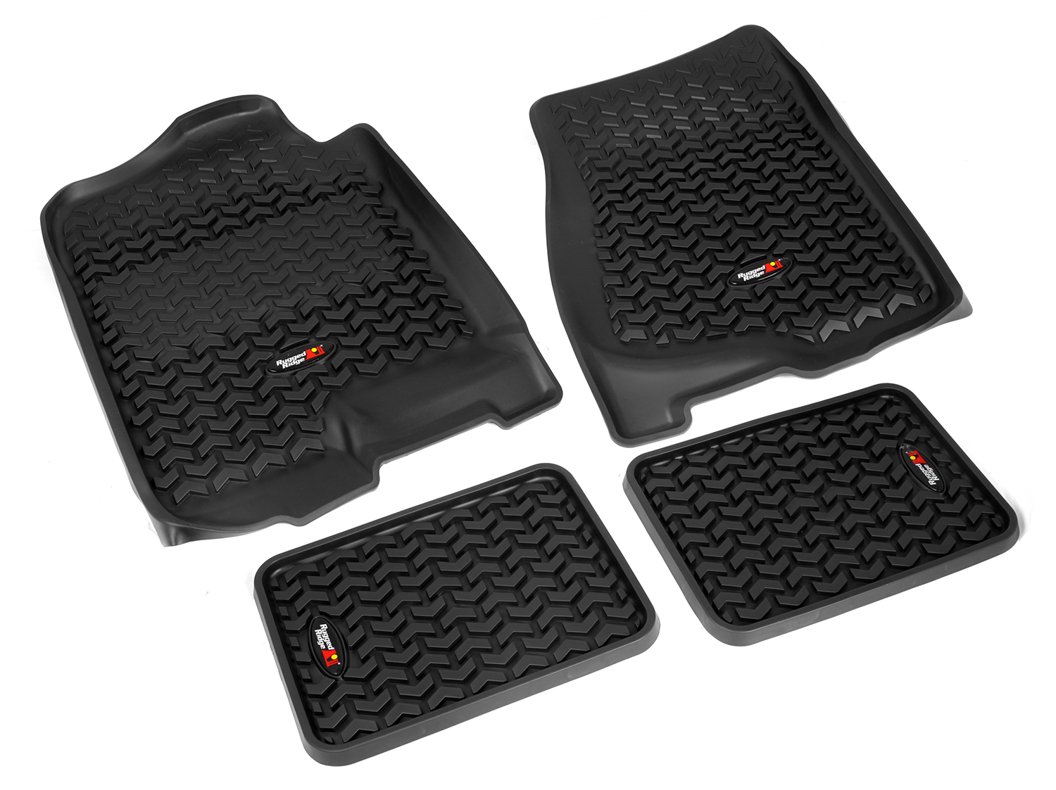 Floor Liner, Front/Rear; Black, 2007-2013 Chevrolet / GMC Silverado / Sierra  