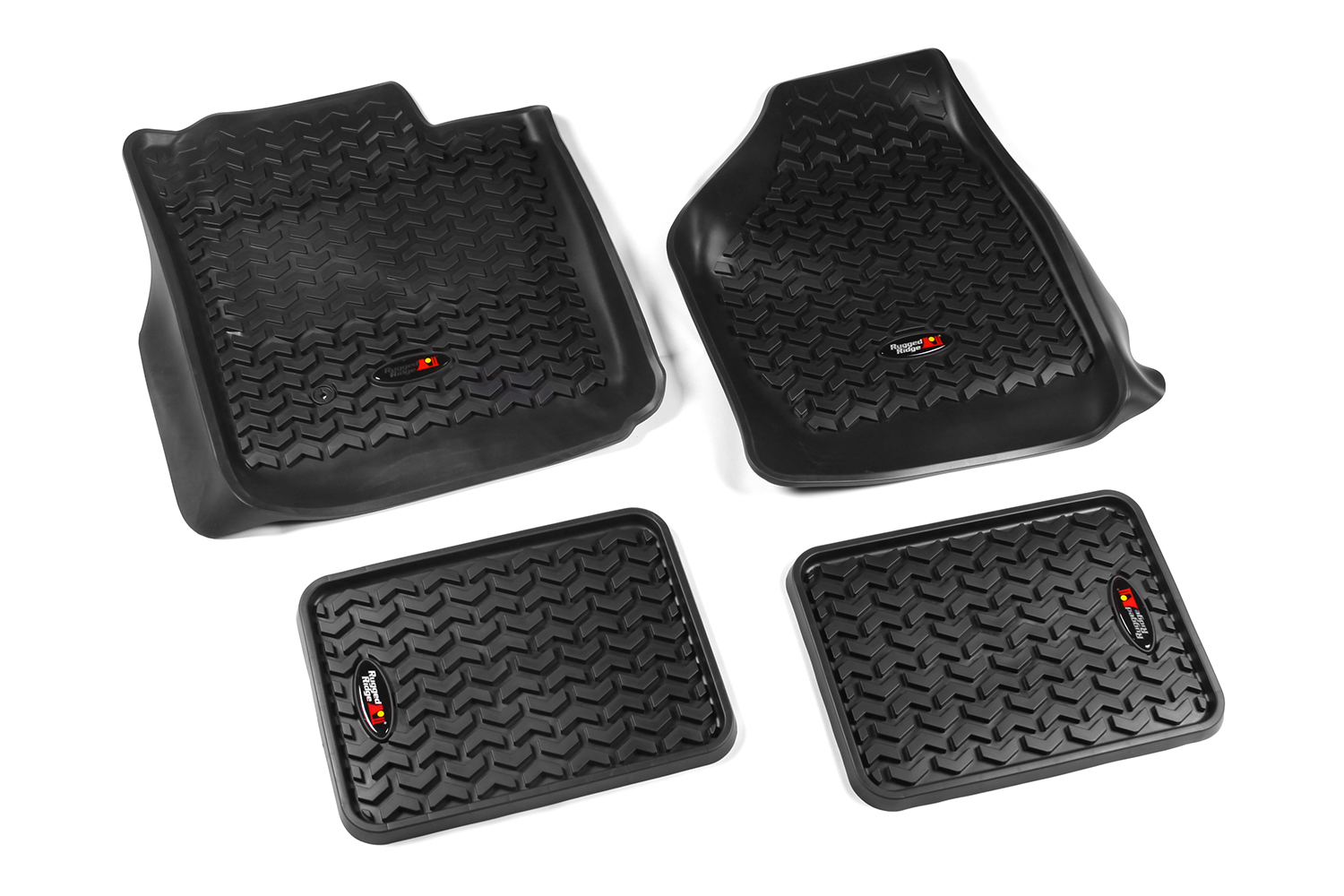 Floor Liner, Front/Rear; Black, 2008-2010 Ford F-250 / F-350 Super Duty Regular / S-Cab / S-Crew  - 1