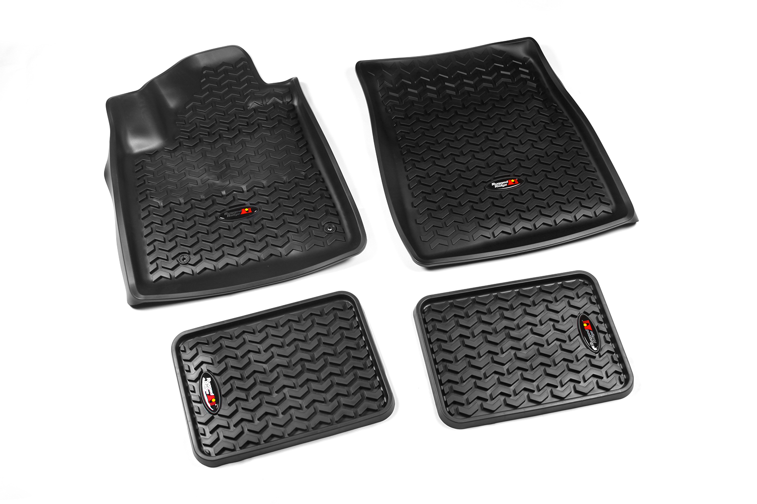 Floor Liner, Front/Rear; Black, 2007-2011 Toyota Sequoia / Tundra CrewMax 