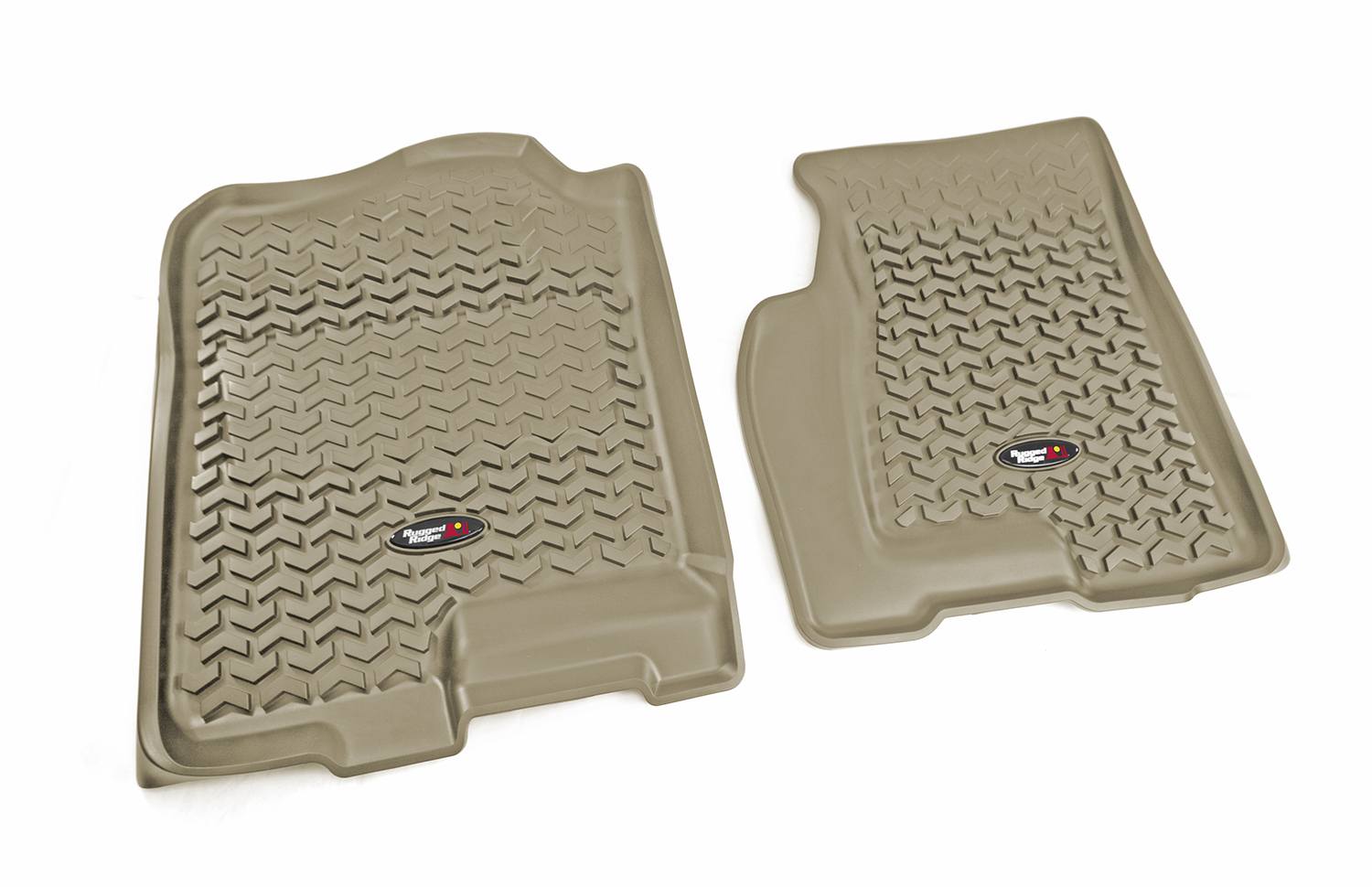 Floor Liner, Front; Tan, 1999-2006 Chevrolet / GMC Silverado / Sierra 1500 Extended / Crew Cab, 99-06 Silverado 2500 / 3500 Extended Cab, 99-03 Sierra 2500-3500 Extended Cab, 01-06 2500 / 3500 Crew Cab, 00-06 Suburban / Tahoe, 02-06 Escalade / Avalanche, 