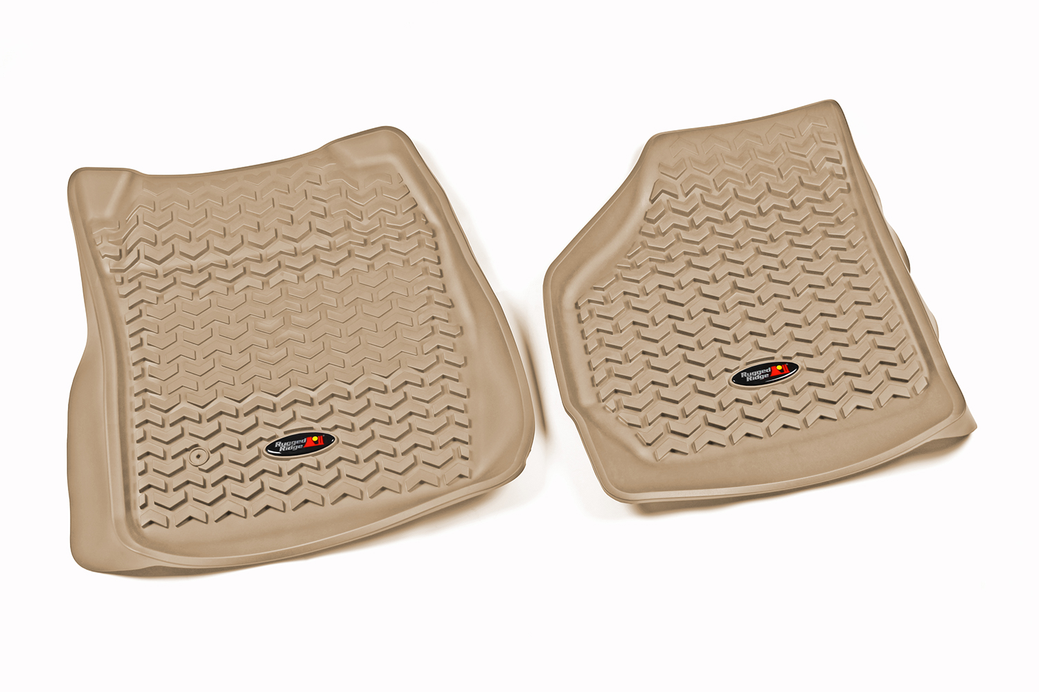Floor Liner, Front; Tan, 1999-2007 Ford F-250 / F-350 Super Duty Regular / Extended / Super Crew  - 1