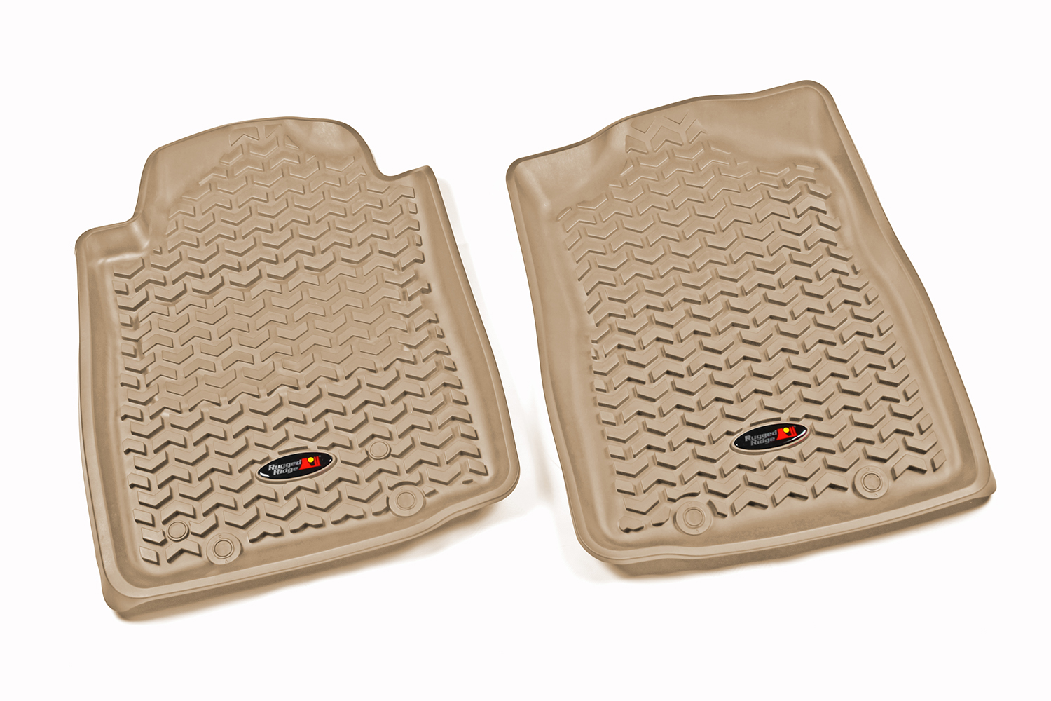 Floor Liner, Front; Tan, 2012-2015 Toyota Tacoma Regular / Access / Double Cab (Automatic) 