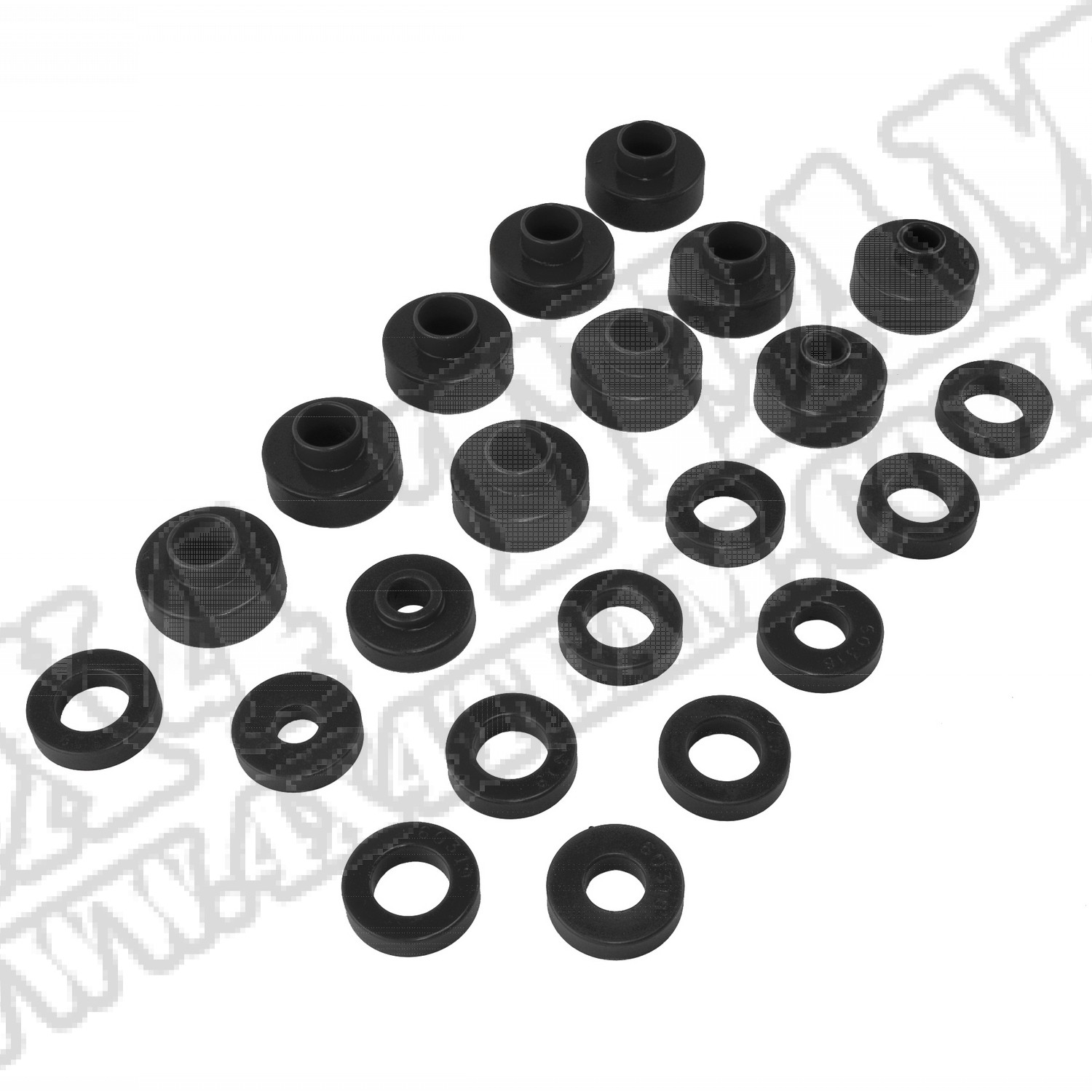 Body Mount Kit, Black; 76-79 Jeep CJ5/CJ7