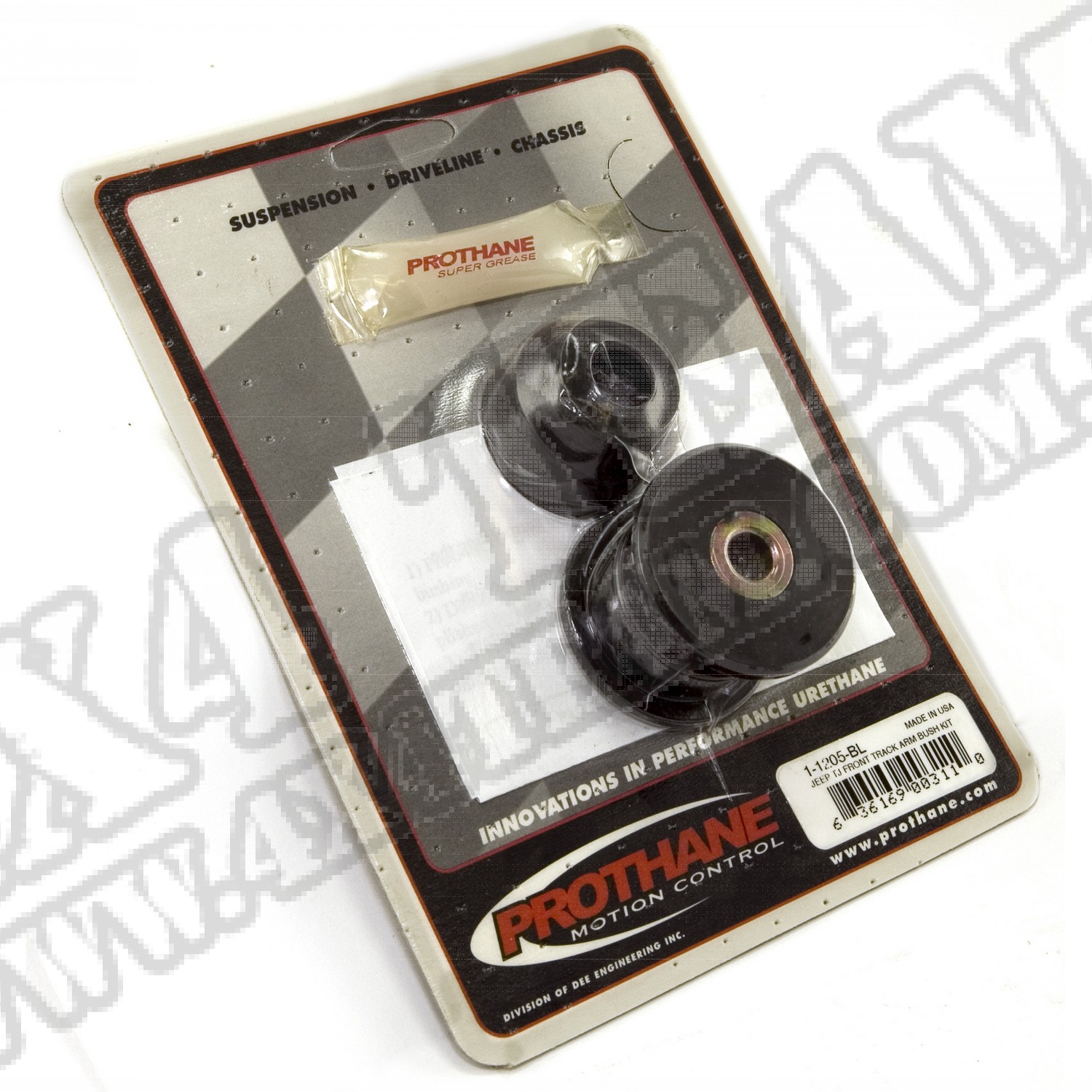 Suspension Track Bar Bushing Kit, Front, Black; 97-06 Jeep Wrangler TJ