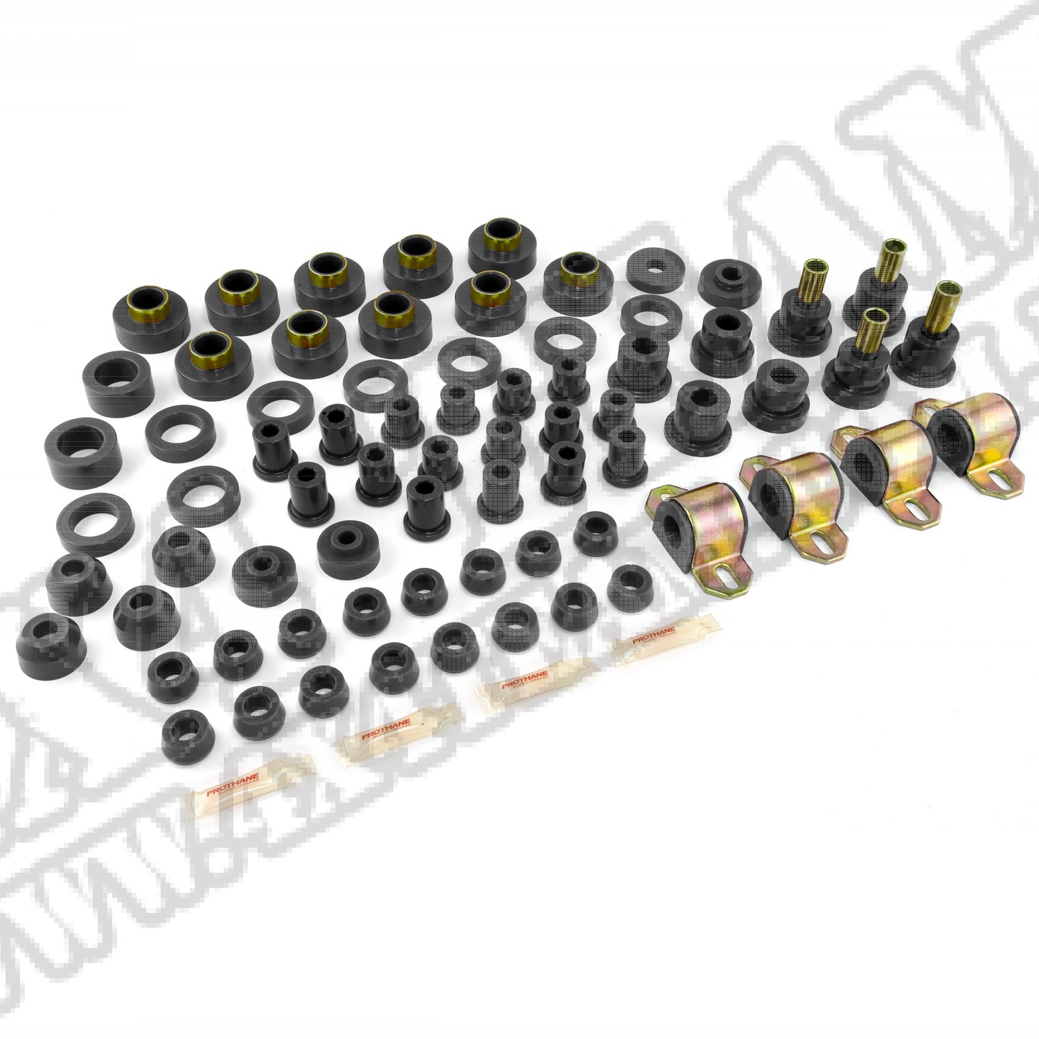 Suspension Bushing Kit, Polyurethane, Black; 80-86 Jeep CJ5/CJ7