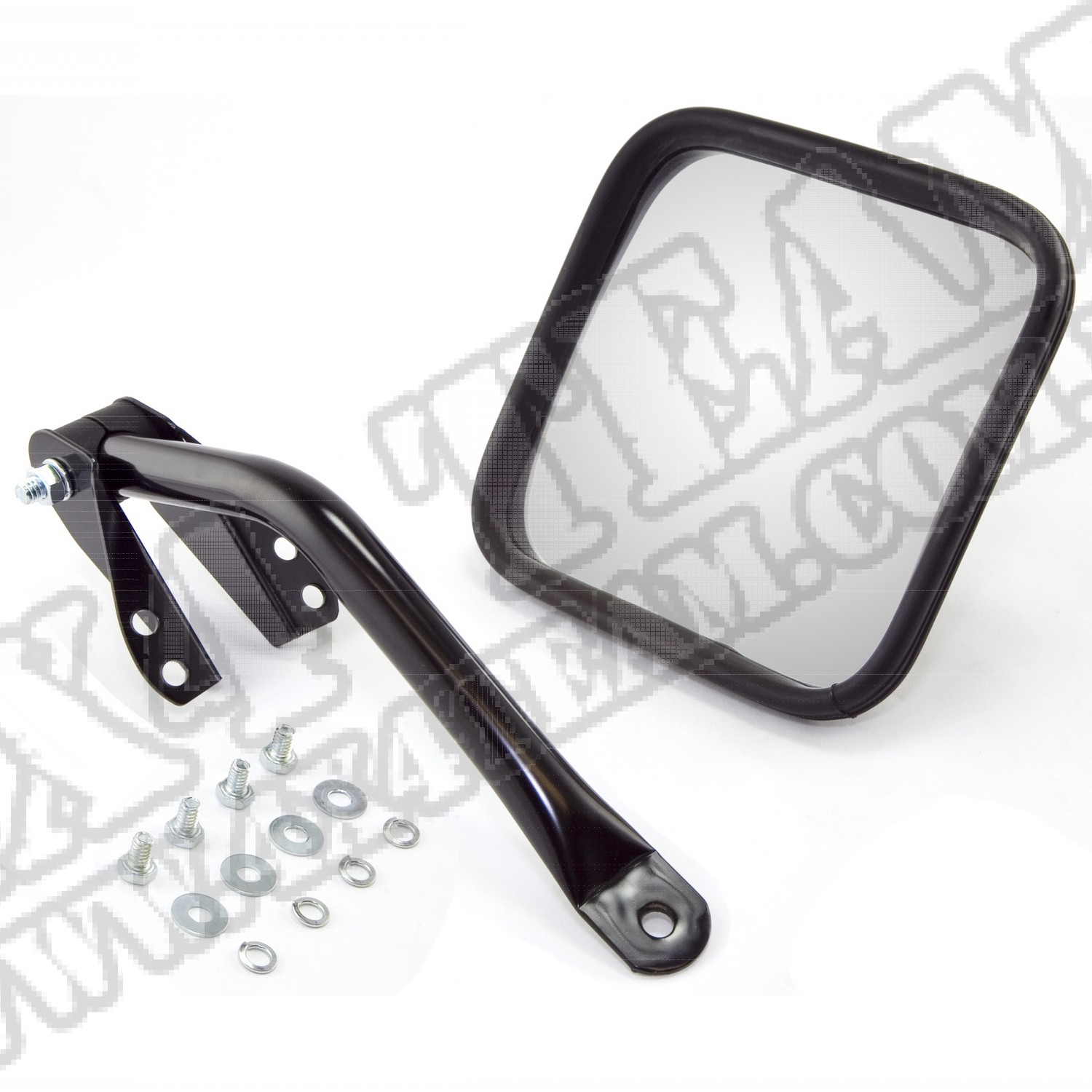 Lusterko z ramieniem, czarne, lewa strona 55-86 Jeep CJ