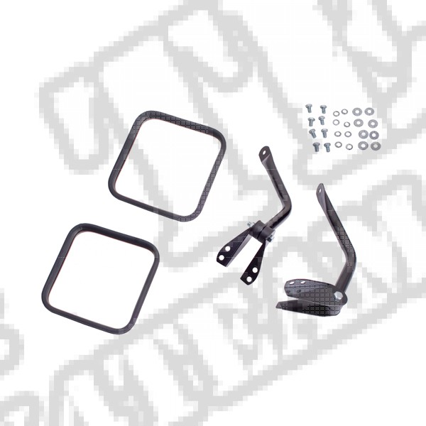 Lusterka zestaw, czarne, 55-86 Jeep CJ