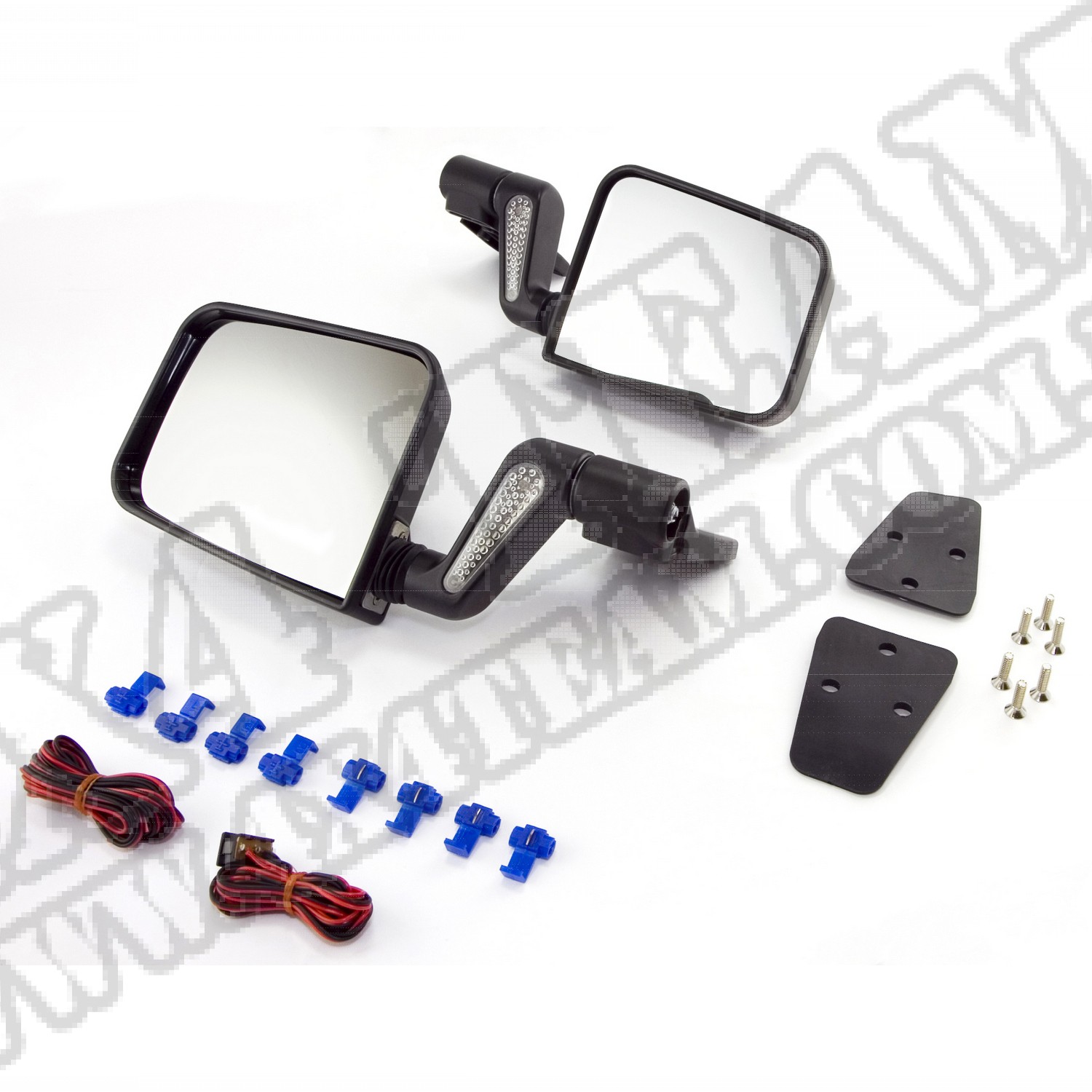 Lusterka podgrz. z kier.LED zestaw czarne 87-02 Jeep Wrangler (YJ/TJ)