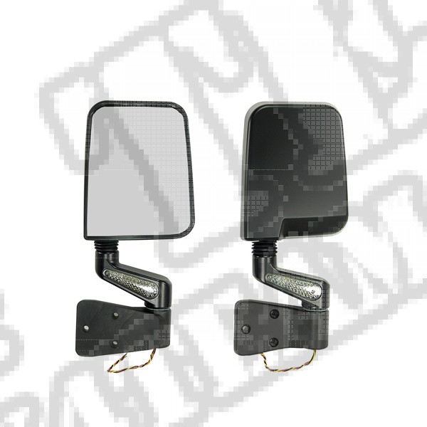 Lusterka z kier. LED,zestaw, czarne 87-02 Jeep Wrangler YJ/TJ