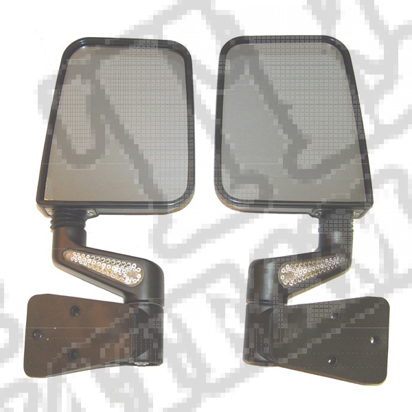 Lusterka z kier. LED podgrzew,zestaw, czarne 87-02 Jeep Wrangler YJ/TJ