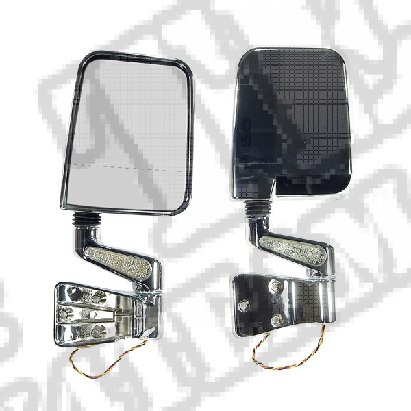 Lusterka z kier. LED dwusferowe, chrom, 87-02 Jeep Wrangler