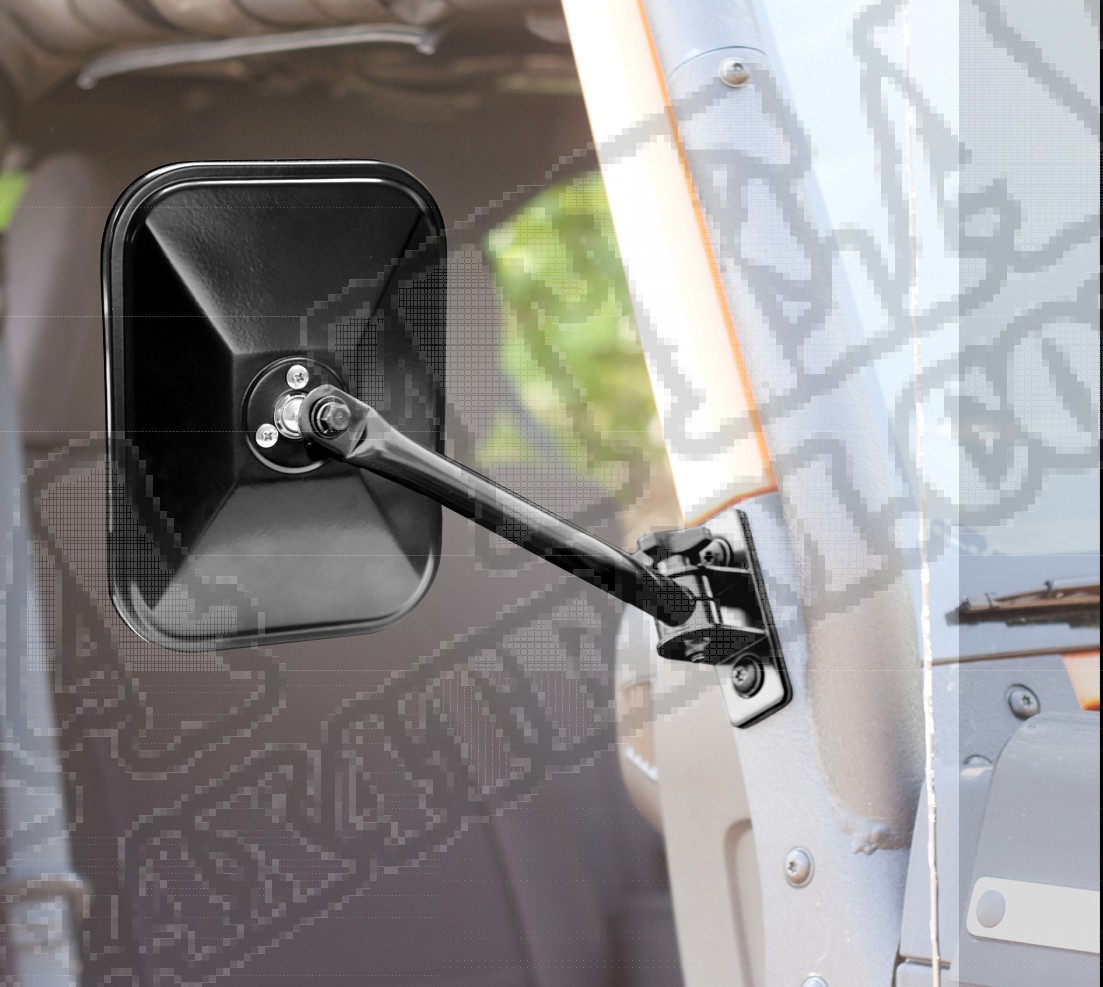Lusterko prostokątne, czarne 97-15 Jeep Wrangler