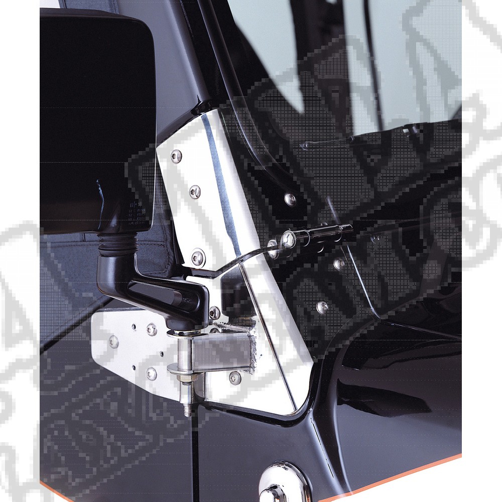 Mocowania lusterek, stal nierdzewna, 97-06 Jeep Wrangler 