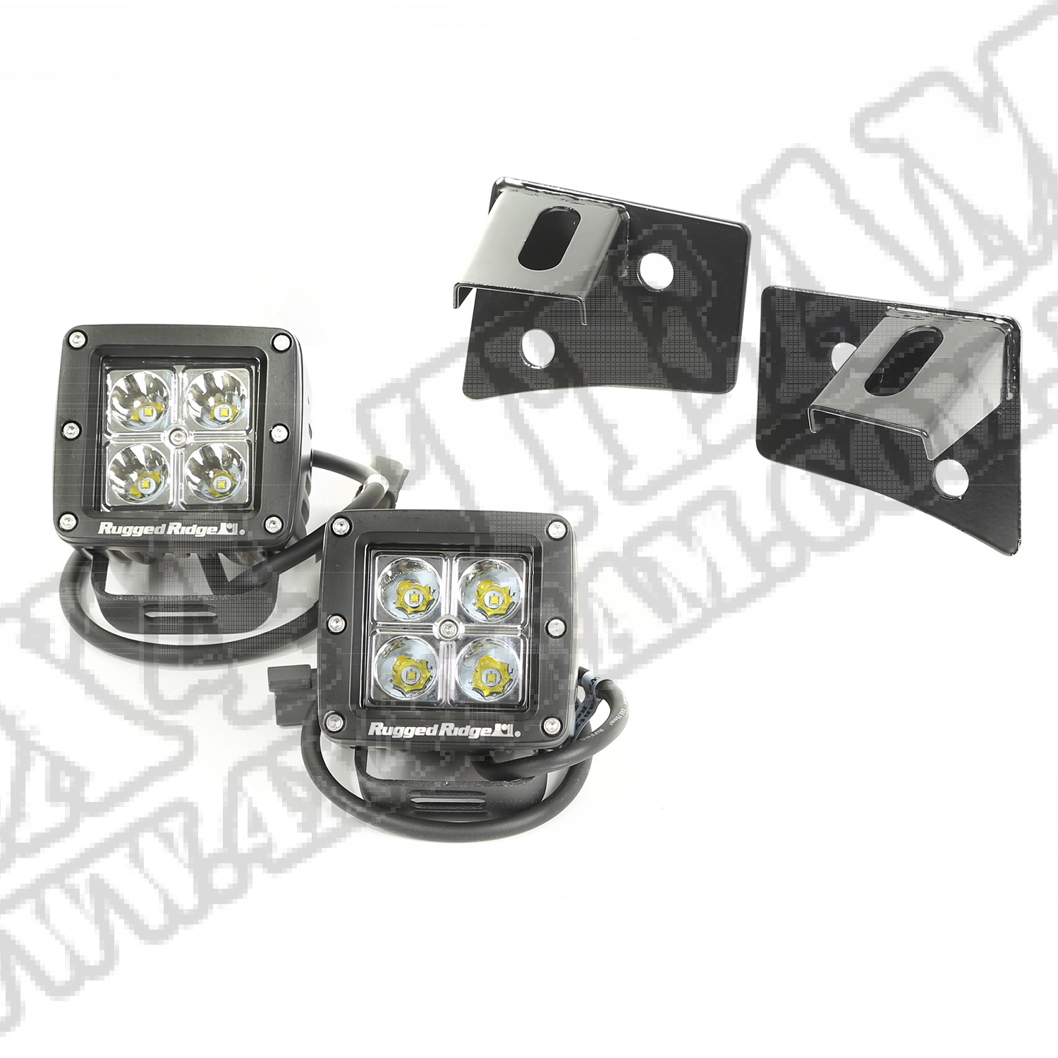 Zestaw lamp kwadr. LED z mocowaniami 07-15 Jeep Wrangler JK