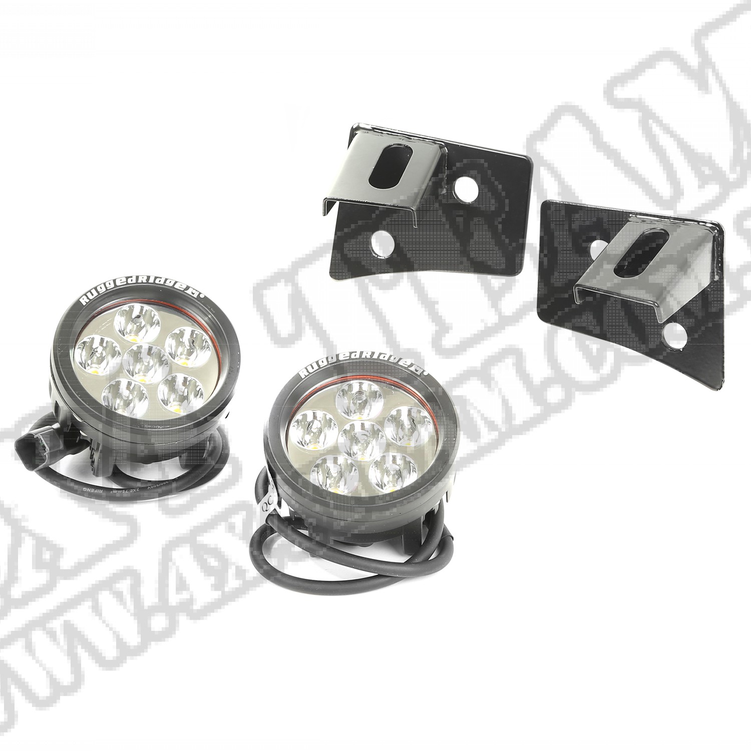 Zestaw lamp okrągłych LED z mocowaniami 07-15 Jeep Wrangler JK