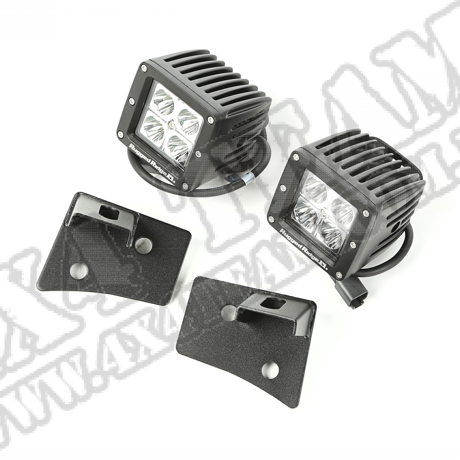 Mocowanie na ramce szyby, zest. LED, czarne kwadratowe, 07-15 Wrangler